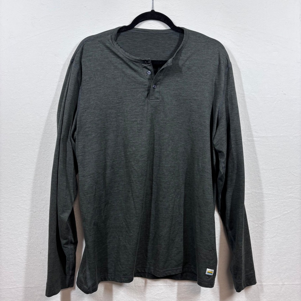 VUORI Mens Heathered Gray L/S Henley Shirt Size Unknown Outdoor Activewear Soft